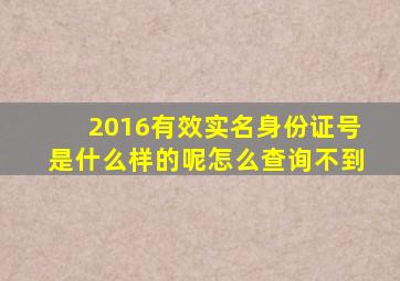 2016有效实名身份证号是什么样的呢怎么查询不到