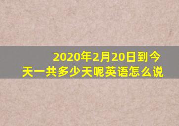 2020年2月20日到今天一共多少天呢英语怎么说