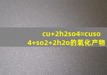 cu+2h2so4=cuso4+so2+2h2o的氧化产物