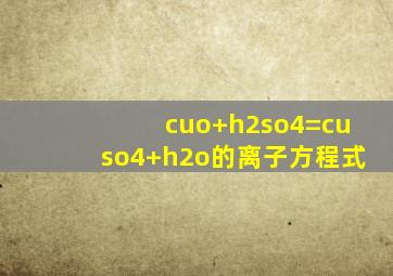 cuo+h2so4=cuso4+h2o的离子方程式