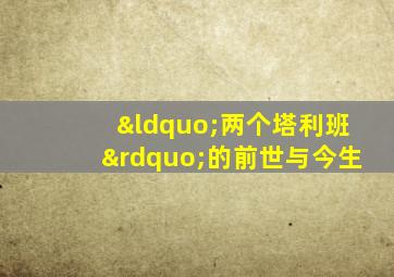 “两个塔利班”的前世与今生