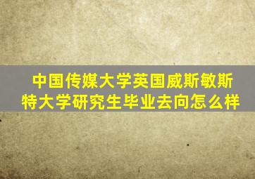 中国传媒大学英国威斯敏斯特大学研究生毕业去向怎么样