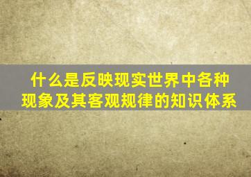什么是反映现实世界中各种现象及其客观规律的知识体系