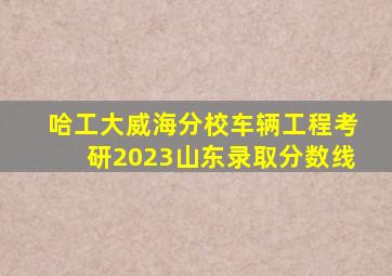 哈工大威海分校车辆工程考研2023山东录取分数线
