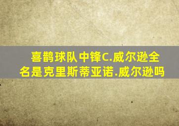 喜鹊球队中锋C.威尔逊全名是克里斯蒂亚诺.威尔逊吗