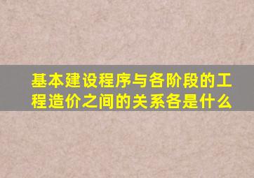基本建设程序与各阶段的工程造价之间的关系各是什么