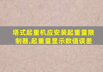 塔式起重机应安装起重量限制器,起重量显示数值误差