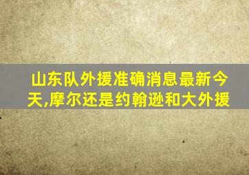 山东队外援准确消息最新今天,摩尔还是约翰逊和大外援