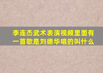 李连杰武术表演视频里面有一首歌是刘德华唱的叫什么