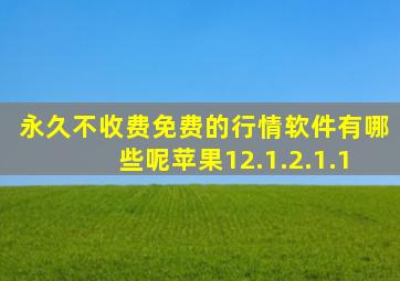 永久不收费免费的行情软件有哪些呢苹果12.1.2.1.1