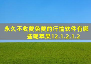 永久不收费免费的行情软件有哪些呢苹果12.1.2.1.2