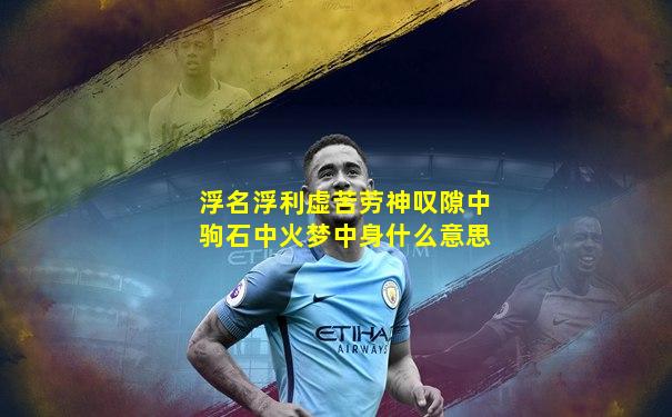 浮名浮利虚苦劳神叹隙中驹石中火梦中身什么意思