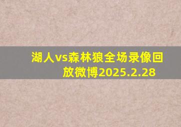 湖人vs森林狼全场录像回放微博2025.2.28