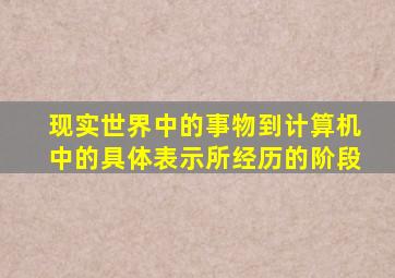 现实世界中的事物到计算机中的具体表示所经历的阶段