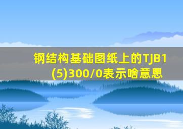 钢结构基础图纸上的TJB1(5)300/0表示啥意思