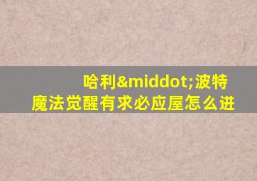 哈利·波特魔法觉醒有求必应屋怎么进
