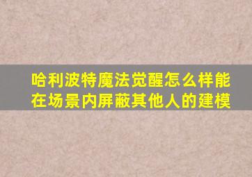 哈利波特魔法觉醒怎么样能在场景内屏蔽其他人的建模