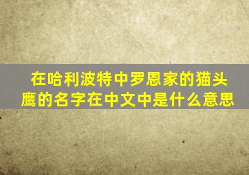 在哈利波特中罗恩家的猫头鹰的名字在中文中是什么意思